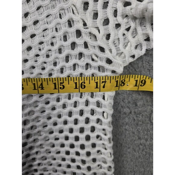 Blue Island Cover Up Women S White Crochet Knit Pullover Cowl Neck Net Short - Picture 7 of 10